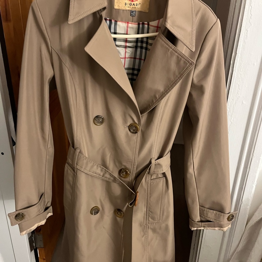 Tan Double-Breasted Trench Coat